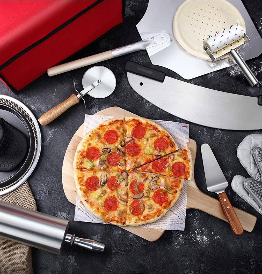 Professional Premium Pizza Pan Gripper 8'', Nickel Plated Steel