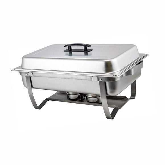 Commercial 8 Qt. Full Size Stainless Steel Chafer with Folding Frame