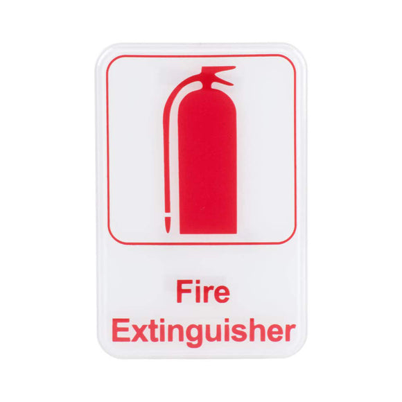 Professional Plastic Fire Extinguisher Sign - Red and White, 9