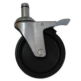 Professional Plug Caster for Wire Carts, Rubber Wheels 5''