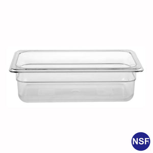 Professional Clear Transparent Polycarbonate Food Pan, 1/3 Third Size