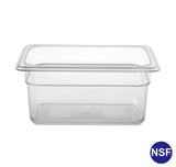 Professional Clear Transparent Polycarbonate Food Pan, 1/4 Fourth Size