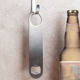 Professional Stainless Steel Hand-Held Flat Bottle Opener, 7-Inch