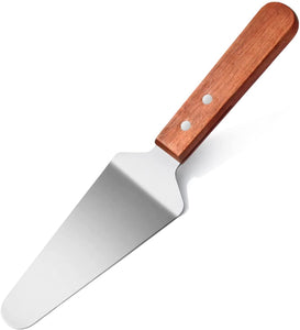 Professional Stainless Steel Pie Server 6x2'' Blade with Wooden Handle