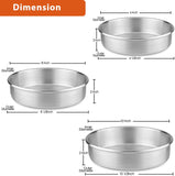 Professional Natural Aluminum Round Cake Pan Set Straight Sided, 3-Piece (6,8,10'') 