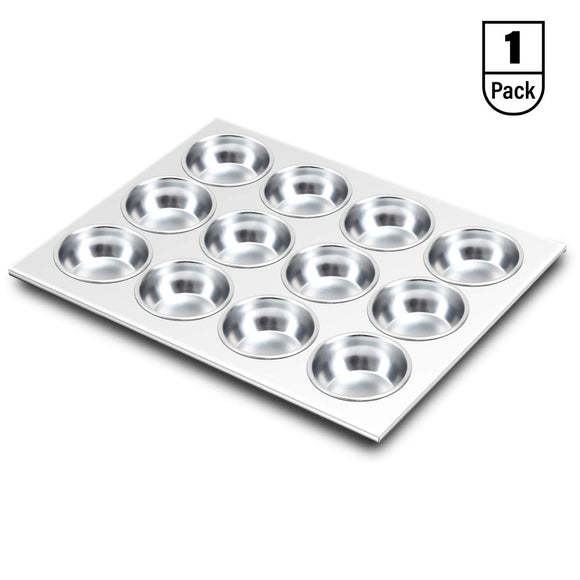 Top Kitchen Commercial Grade Natural Aluminum Muffin Cupcake Pan 12Cup 