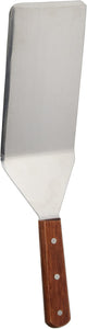 Commercial Solid Stainless Steel Turner with Cutting Edge and Wood Handle