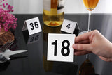 Double Side Plastic Table Number Tents, 1-100, 3" x 3" Inch, White