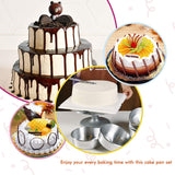 Professional Natural Aluminum Round Cake Pan Set Straight Sided, 3-Piece (6,8,10'')