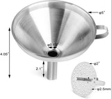 Commercial-Grade Stainless Steel Funnel with Detachable Strainer/Filter, 5"