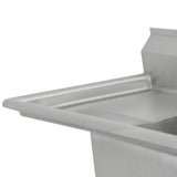 Two Compartment Stainless Steel Commercial Sink with Two Drainboards - 96"