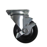 Commercial 5" Swivel Plate Caster with Rubber Wheel