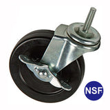 Professional Threaded Stem Swivel Caster for Posts, Rubber Wheels 5''
