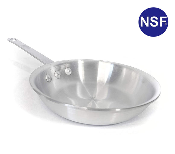 Commercial Grade Professional Natural Aluminum Frying Pan-NSF Certified