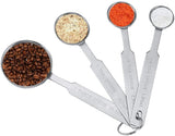 4-Piece Stainless Steel Round Measuring Spoon Set, Heavy Duty