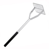 Professional Nickel Plated Potato Masher Extra Long Rubber Handle, Square