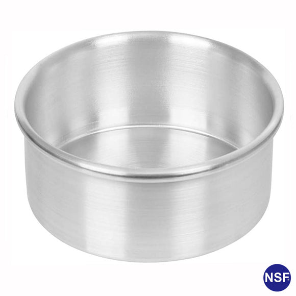 Commercial Aluminum Round Cake Pan Straight Side 2'' H, NSF Certified