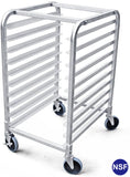 Commercial 10-Tier Aluminum Sheet Pan/Bun Pan Rack, with Brake Wheels