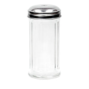 Restaurant 12 oz. Glass Sugar Pourer Dispenser Stainless Steel Cap