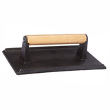 Professional Cast Iron Steak Weight, Bacon Press with Wooden Handle