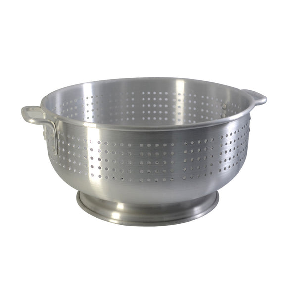 Commercial-Grade Natural Aluminum Colander with Base and Handle