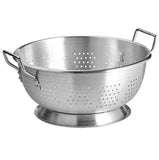 Commercial-Grade Natural Aluminum Colander with Base and Handles