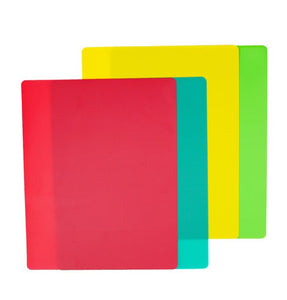 24" x 18" Flexible Assorted Color PE Plastic Cutting Board, 1 Pack