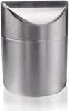 Mini Table Trash Can Stainless Steel Wave Cover Counter Top Garbage Bin