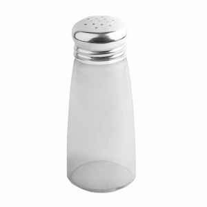 3 oz. Round Glass Salt and Pepper Shaker with Stainless Steel Top