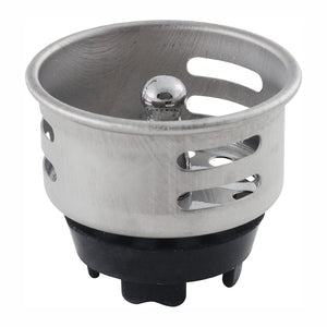 Commercial Bar Sink/Tub Basket Strainer Cup, Stainless Steel, 1 1/2"