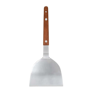 Commercial Solid Stainless Steel Teppanyaki Turner with Wood Handle