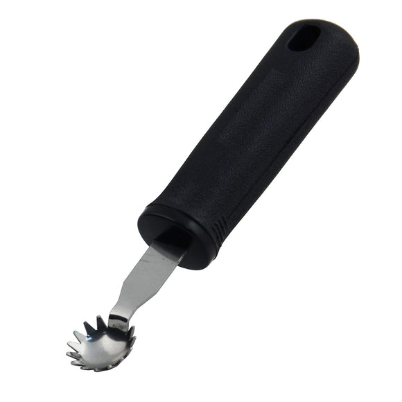 6 1/4'' Stainless Steel Pro-Grip Tomato Corer with Black Nylon Handle
