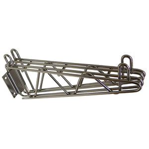 Commercial Chrome Double Wall Mounting Bracket for Wire Shelves